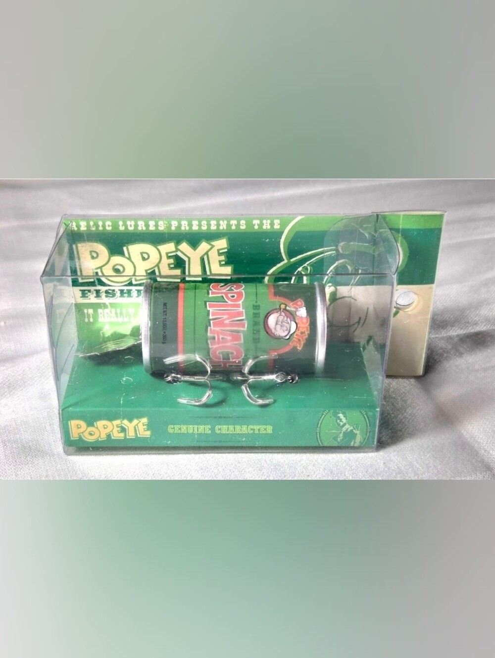 Relic Lures Popeye Cartoon Spinach Can Fishing Lure Collectible New In Box
